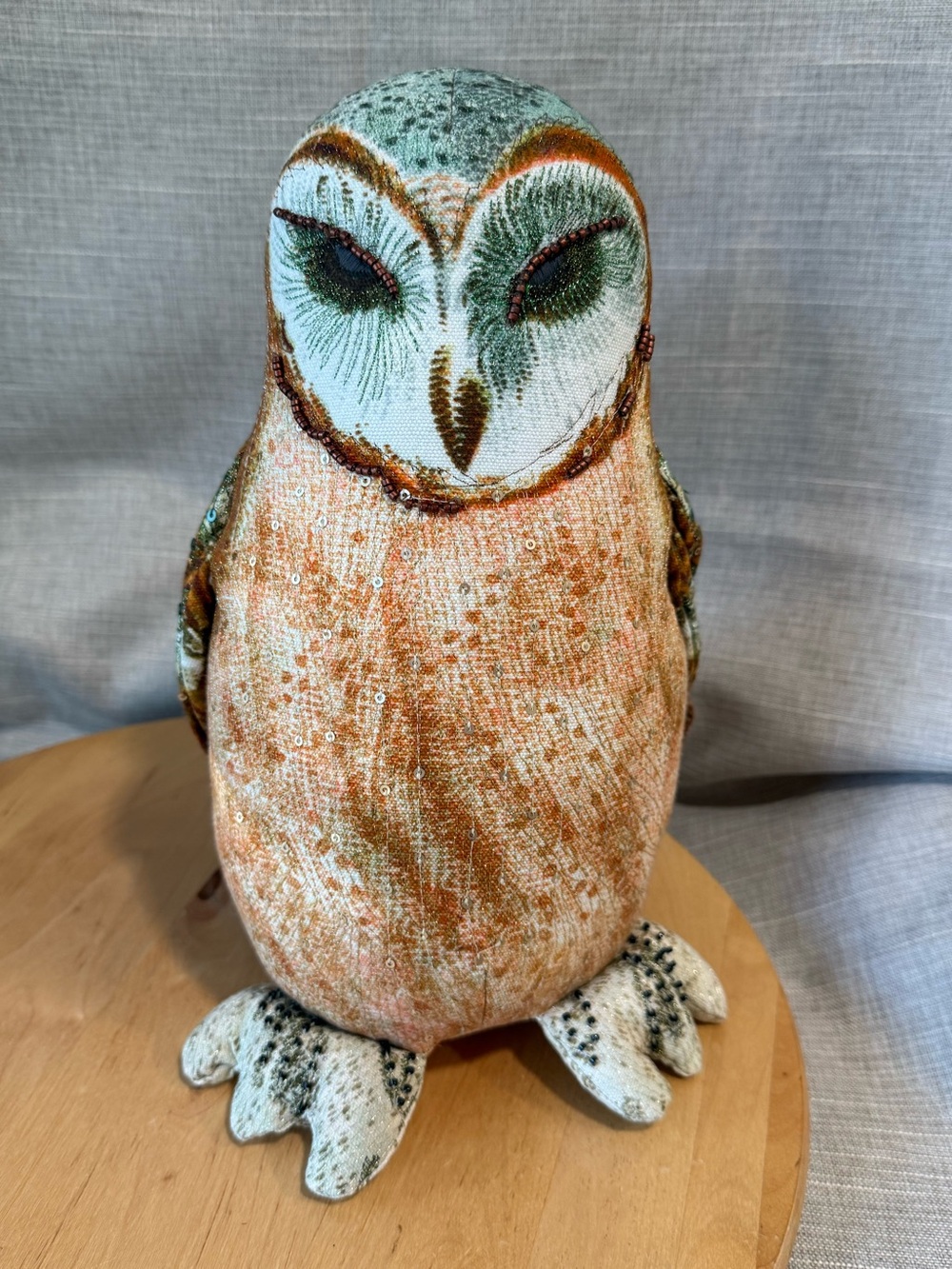 NWT 2025 Holiday John Derian Owl Sparkling Beaded Target Plush Pillow